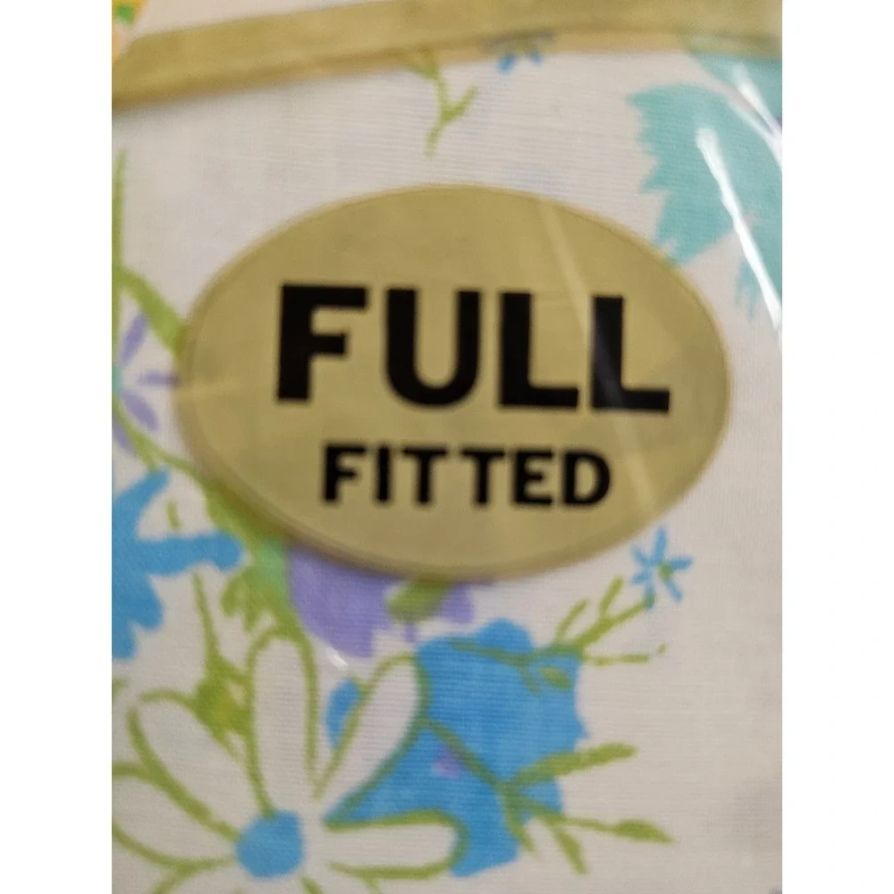 Vintage Cannon Monticello Full Fitted Sheet Field cottage Floral New NIP